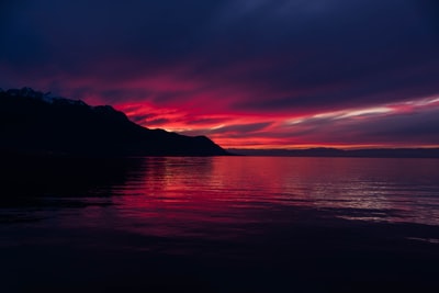 日落时海面平静